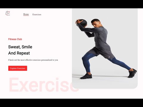 React Gym Exercises website | HTML | CSS | React | material UI | Exercises Website