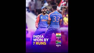 INDIA WIN ICC MENS T20 WORLD CUP FINAL 2024 🇮🇳🇮🇳🇮🇳 CONGRATULATIONS TO ALL INDIAN CRICKET TEAM