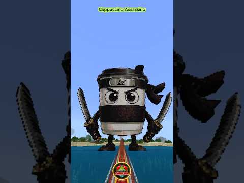 Riding a cursed train through Italian Brainrot statues in Minecraft 🚂🧠
