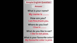Learn Basic English Q/A for Daily Use#subscribe #shorts