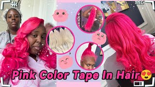 EFFORTLESS EXTENDED EXTENSION💗CUSTOMIZED PINK COLOR TAPE INS HAIR | START TO FINISH TUTORIAL