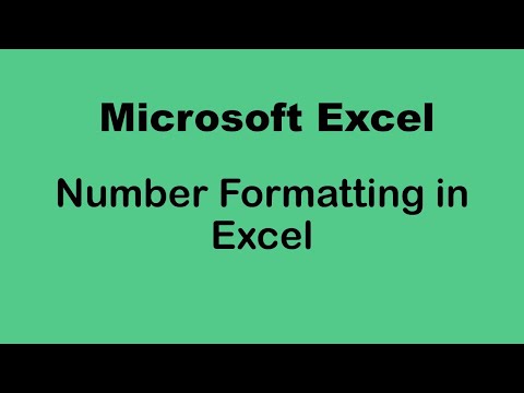 Number Formatting in Microsoft Excel