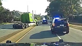 Wild Police Chase Of Stolen Semi-Truck Ends In Crash