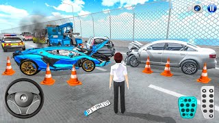 New Blue Car Crash On Eight Lane Highway - 3D Driving Class Police Car - Gameplay Android iOS -2025
