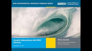 DOE MHK Webinar Series #3: Monitoring Technologies and Strategies