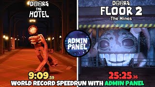 DOORS HOTEL + MINES WORLD RECORD SPEEDRUN WITH ADMIN PANEL!(25:25)