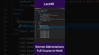 Emmet Abbreviation | Fast Html | lect # 8 | #youtubeshorts #shorts #html #webdevelopment