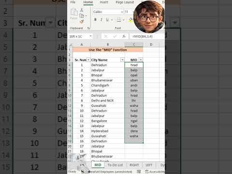 Excel: How to Use MID [Function()] #excel #msoffice #function #microsoftoffice #shorts #short #MID