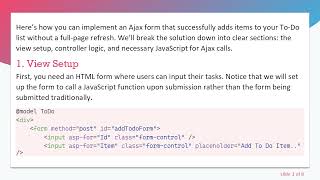 Mastering Ajax Forms in ASP.NET Core: Create a To-Do List Without Page Refresh