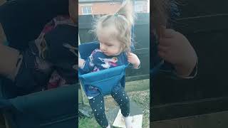 Adorable Toddler Enjoying a Swing#toddlerfun #swingtime #childhoodjoy #adorablekids