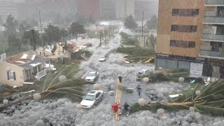 8 minutes ago, Chaos in Spain! Half the city in Valencia was swept by a severe hailstorm
