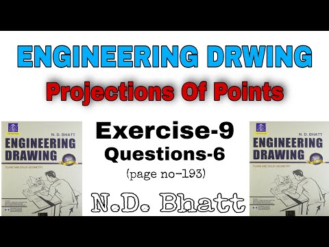 N.D. Bhatt Exercise-9 Solution | N.D. Bhatt Engineering Drawing | Projections Of Points Solution
