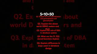 #database management systems degree 4th semester BCom computer very very important questions pepar