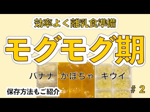 【離乳食】モグモグ期の冷凍ストック作りと保存方法の紹介【カボチャ・キウイ・バナナ】