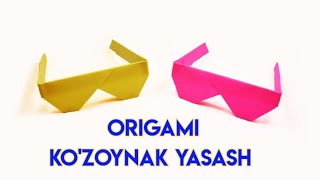 Qog'ozdan origami ko'zoynak yasash/紙で折り紙グラスを作る