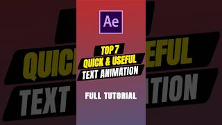 Best Top 7 Text Animation | Quick & Usefull | After Effect Tutorial | No Plugins #adobeaftereffects