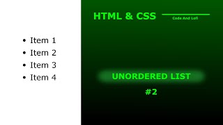 HTML & CSS #2 - Unordered list