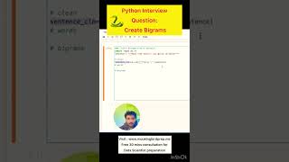 Python interview question | bigrams #datascience #shortvideo #shorts #python #viralvideo #jobsearch