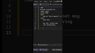" Hello World! " program in Assembly Language #assemblylanguage
