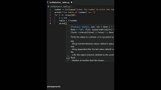 python : multiplication table generater in python for free