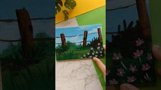 Easy way to paint a landscape #canvasart #landscapepainting #easyart  #acryliclandscape #clouds