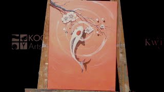 🎨 Acrylic Painting Tutorial: Mastering Koi Fish Art for Beginners |Step 1/6| Free Pattern Included 🐟