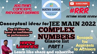#mathsganga #jee2022 COMPLEX NUMBERS FOR JEE MAIN and ADVANCED :: Synopsis at a glance