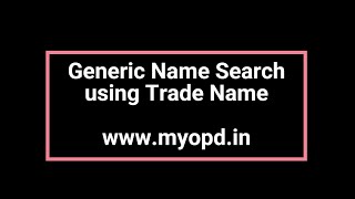 Generic Name Search with MyOPD Clinic Software Windows Version