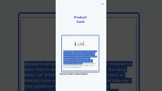 Product Card Using React Js and SCSS | SuperCodingBits #supercodingbits  #card #reactjs #coding