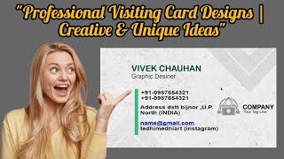 Unique Visiting Card Templates | #CorelDraw #VisitingCard #ProfessionalDesign