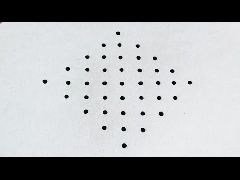 9×1 dots rangoli || straight line dots rangoli || 9 చుక్కలు సరి చుక్క 1 వచ్చే వరకు