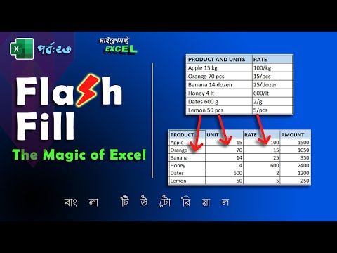 Flash Fill in Excel | Better Option | Excel tutorial Bangla Part 23