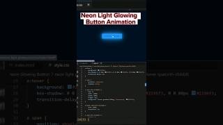Neon Light Button Animation HTML CSS JavaScript #shorts