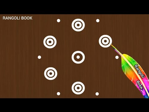 Simple Rangoli Kolam Design|3*1|Easy Chukkala Muggulu|Cute Rangoli Pulli Kolam|Rangoli Book|