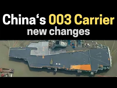China 003 Aircraft Carrier new changes: Flight deck painted. Sea Trial expected.