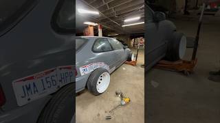 -108 offset 16x10s going on a 98 Honda Civic #stance #static #cambergang