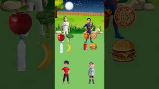 Ronaldo Vs Messi 😱 Healty Food vs Junk Food 🍔🍕🍎🥦 #shortvideo #shorts #ronaldo