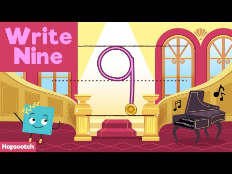 Write 9 Nine   Number Formation Song