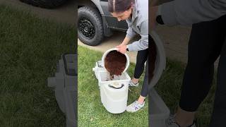 Changing the compost in our Nature’s Head composting toilet 💩 #vanlife #compostingtoilet #shorts