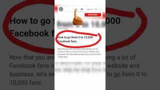 How to get 10k followers in 1 day on Facebook 👉REAL #shorts