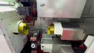 Dual spindle dual turret cnc lathe #machinetools #cnclathe #factory #cncmachine