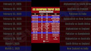champion trophy 2025 - schedule 2025