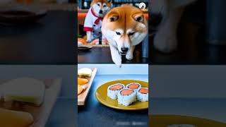 Chef Dog Tries Sushi for the First Time! 🍣🐶 | Will He Nail It or Fail It? #Shorts