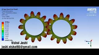 Spur Gear FEA using ANSYS | Cast Steel | Vishal Joshi