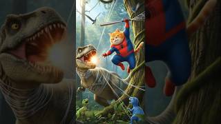 Cat and Dinosaur in the fight cat #cat#dinosaur #catstory #aistory #ai #shorts #catbeautiful