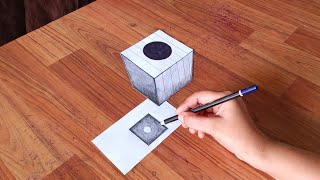 3d drawing hole on paper for beginners - How to draw 3d | Pencil 3d drawing | Optical illusion