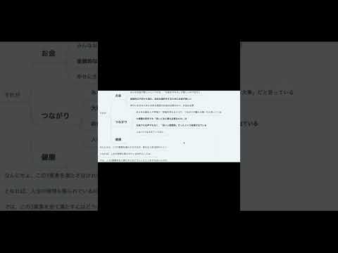 幸せに必要な3つのものとは？【本要約】　#Shorts