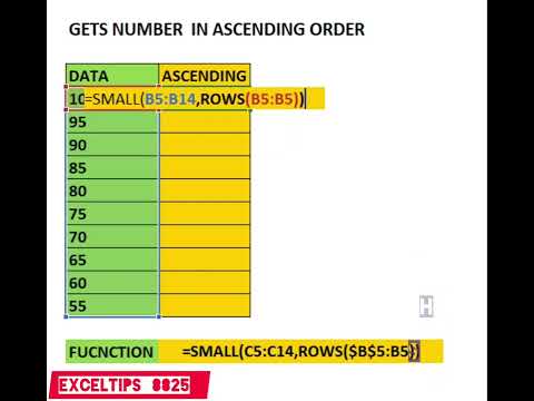 How to find ascending number from random numbers in excel #exceltips #exceltricks #msexceltutorial