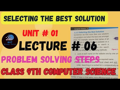 Selecting the best solution in english/urdu/hindi | problem solving steps | 9th computer chapter 1