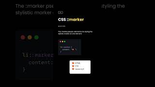 CSS::marker pseudo element 🔥 #learncss #csstutorial